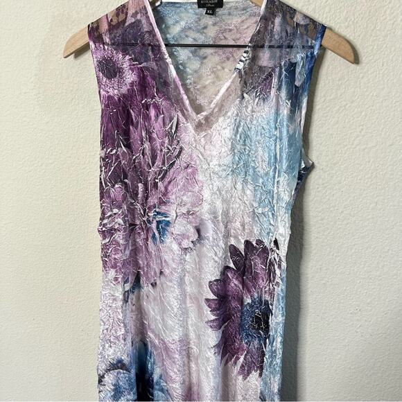 Komarov Corset Back Charmeuse Gown Dress in Bloom Lace Up Back Womens Size XL - Picture 3 of 8